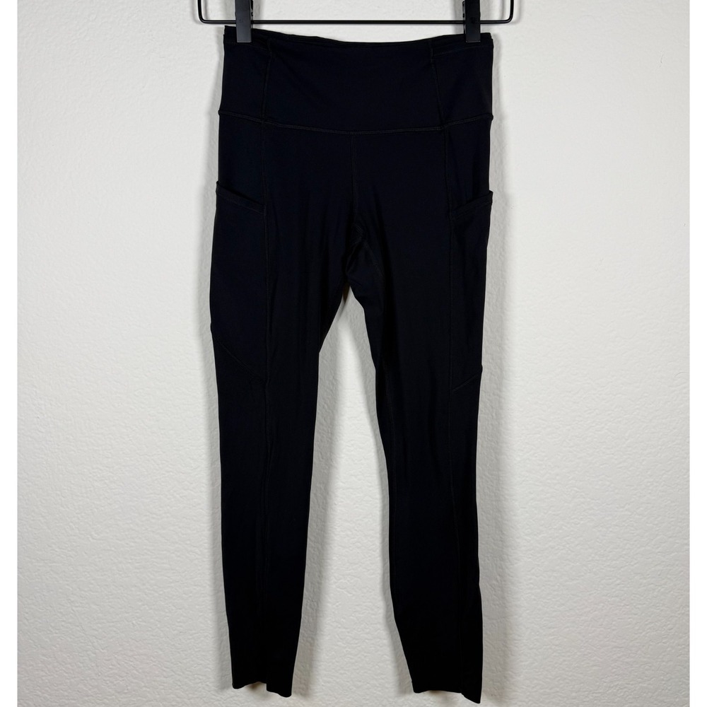 Lululemon Fast and Free Leggings Women 4 Black High Rise Pocket 25" Inseam